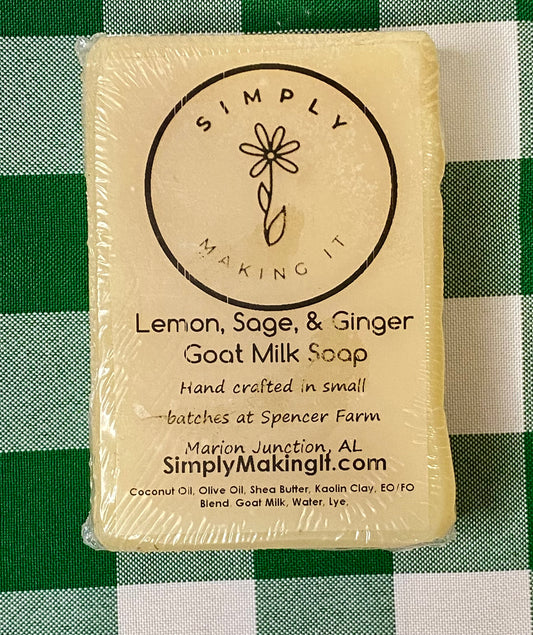 Simply Making It - Lemon , Sage , and Ginger Goat Milk Soap